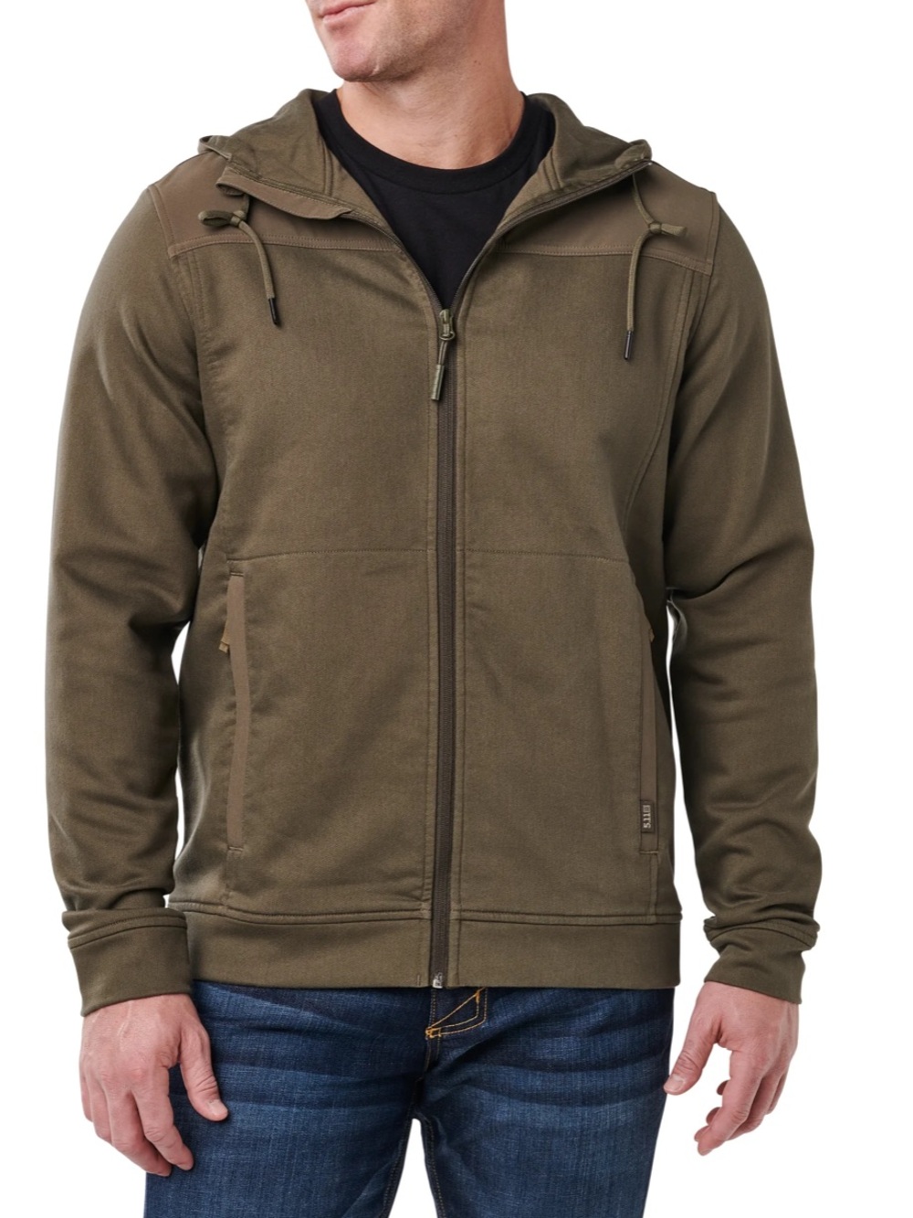 5.11 Tactical Olive Green Full-Zip Hooded Shirt Plummet Jacket Size Large
